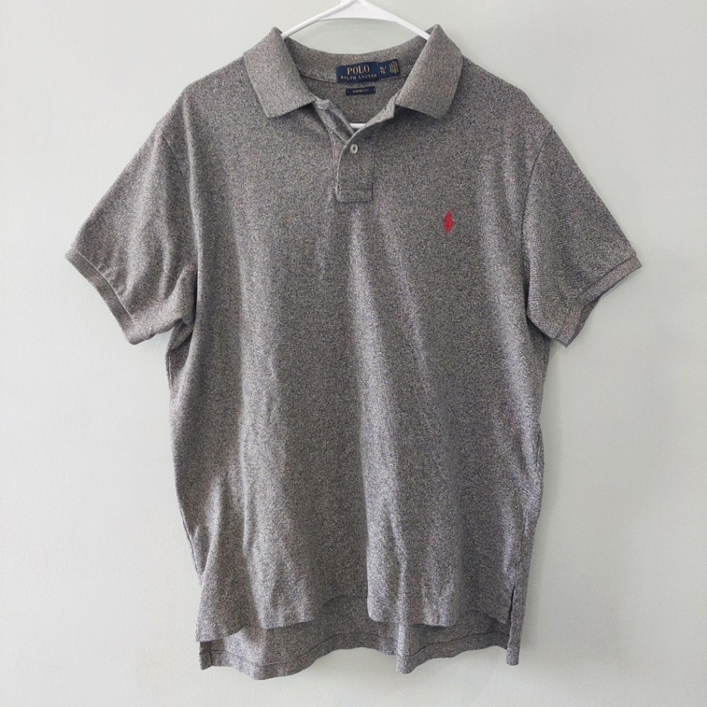 Polo Ralph Lauren polo shirt XL custom fit gray with red pony